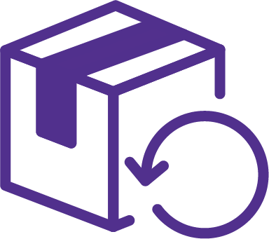 Paket mit Pfeil zurück