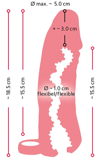 2-in-1 Extension & Masturbator 18,5cm - Penisverlängerung 4