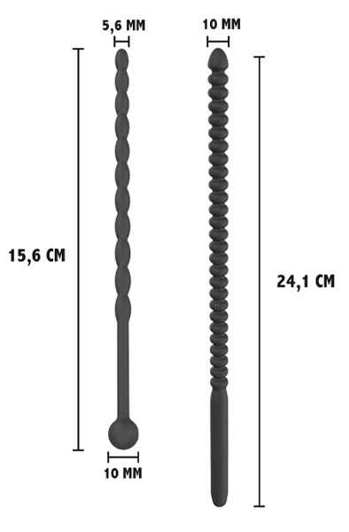 2-pcs Ribbed Penis Dilator Set - Dilator-Set 4