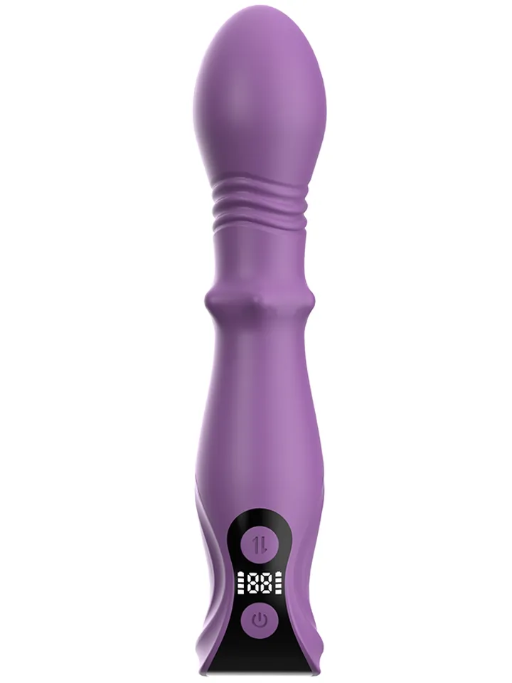 3-in-1 Thrusting Dildo With LCD Display - Vibrator 1