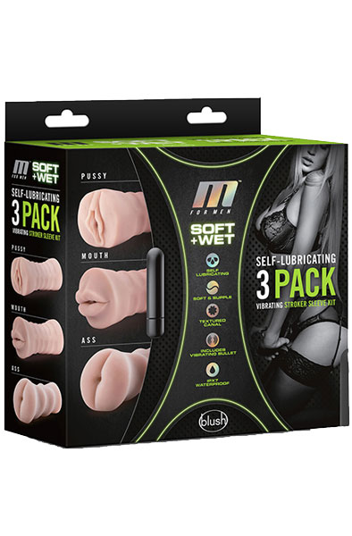 3-pack Vibrating Stroker Kit - Masturbator-Set 1