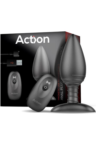 Action Asher Butt Plug Remote Control - Vibrierender Analplug 3