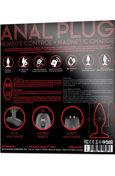 Action Asher Butt Plug Remote Control - Vibrierender Analplug 4