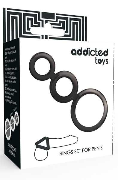 Addicted Toys Rings Set For Penis Black - Cockring 2