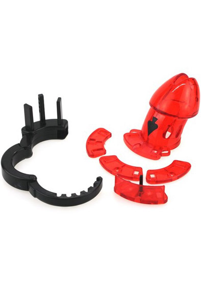 Adjustable Cock Cuff Chastity Device Red - Keuschheitskäfig 3