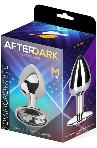 Afterdark Diamond White Anal Plug M - Analplug aus Metall 3