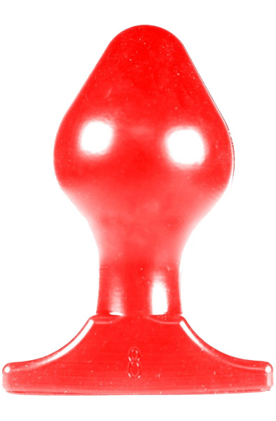 All Red Vinyl Anal Plug 16 cm - Extra dicker Analplug 1