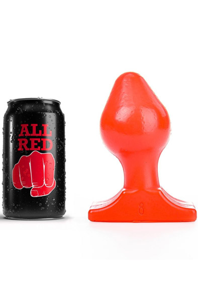 All Red Vinyl Anal Plug 16 cm - Extra dicker Analplug 2