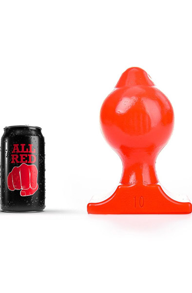 All Red Vinyl Anal Plug 17 cm - Extra dicker Analplug 2