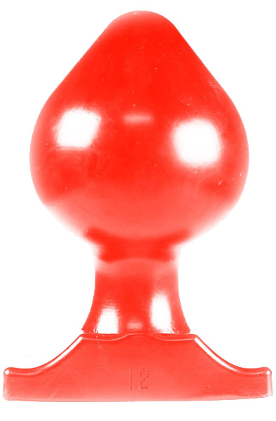 All Red Vinyl Anal Plug 22 cm - Extra dicker Analplug 2