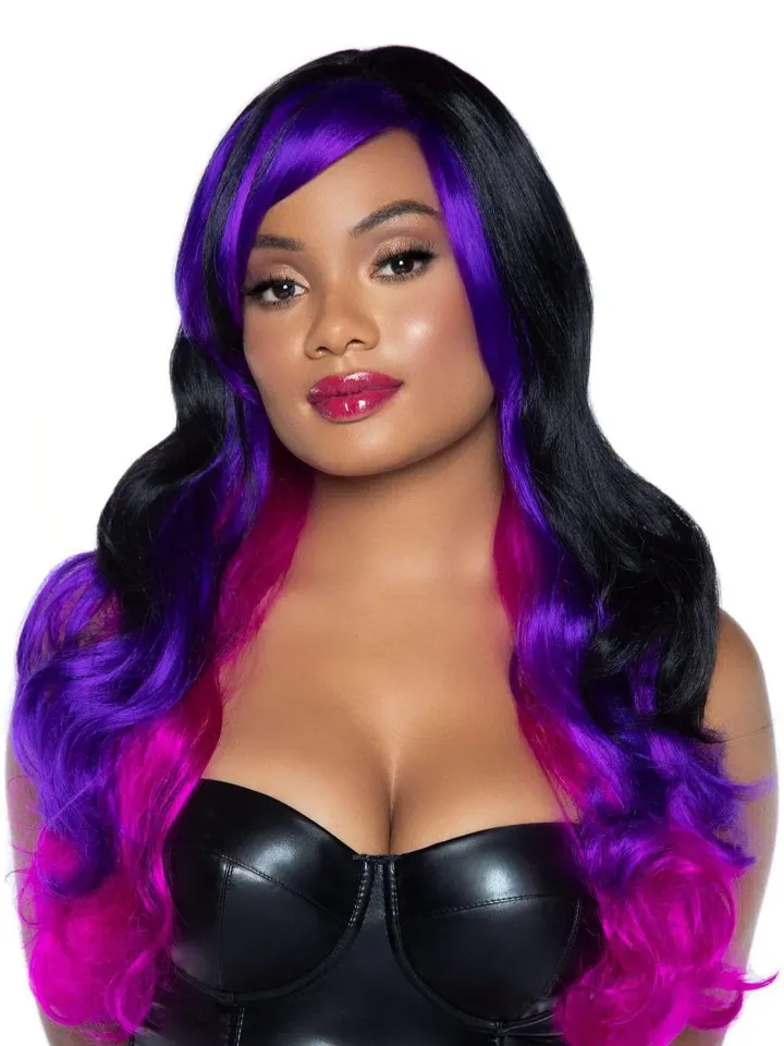 Allure Multi Color Wig Black/Purple - Wig 1 [full]