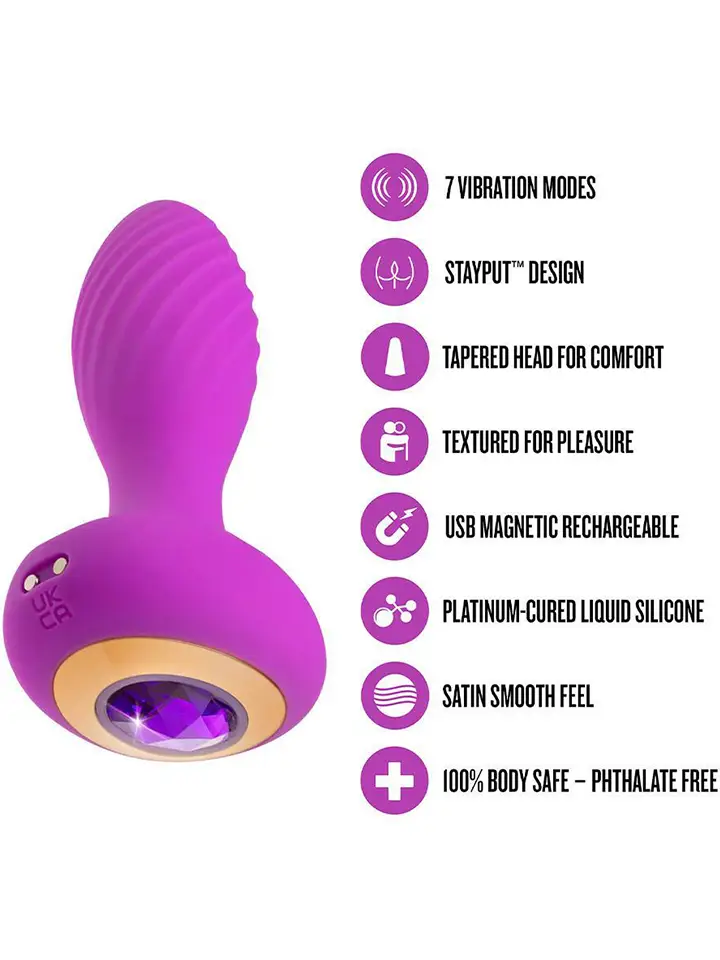 Amethyst Charm Vibrating Plug - Vibrating anal plug 4