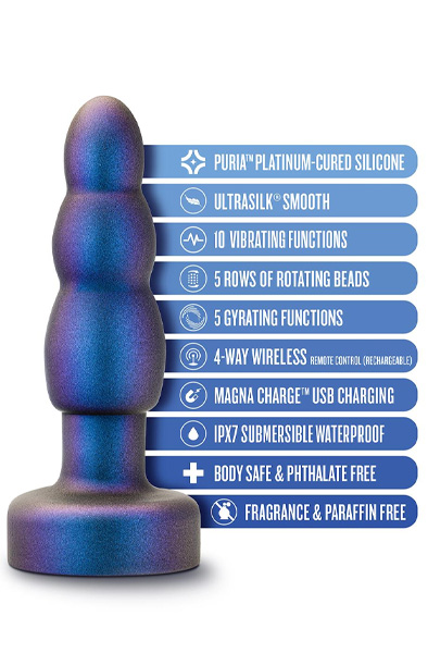 Anal Adventures Matrix Kinetik Plug Space Age Blue - Vibrierender Analplug 2