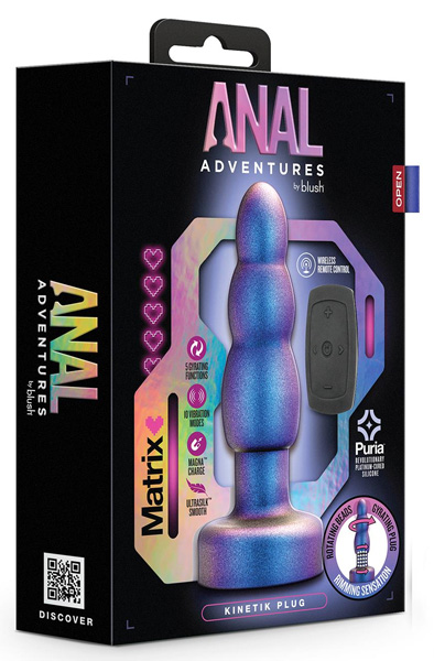 Anal Adventures Matrix Kinetik Plug Space Age Blue - Vibrierender Analplug 6