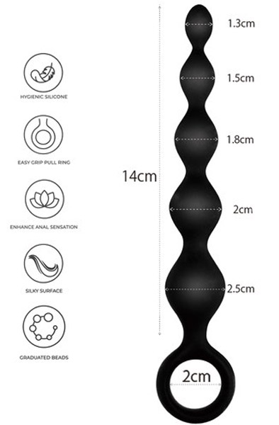 Arse Beads Black 18 cm - Anal-Kugeln 2