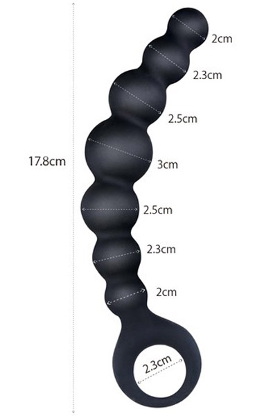 Arse Beads Silicone Black 17,8 cm - Anal-Kugeln 2