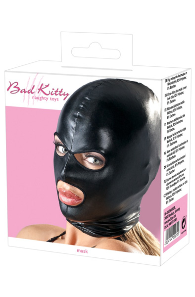 Bad Kitty Shiny Black Wetlook Mask - BDSM mask 2