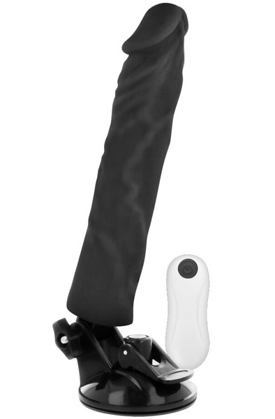 Basecock Realistic Vibrator Control Black 21 cm - Vibrierender Dildo 1