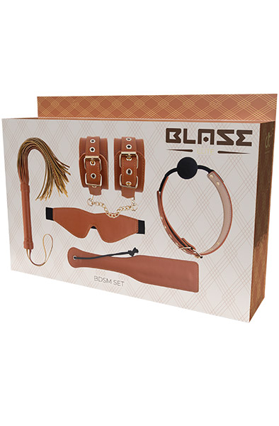 BDSM Set Cognac Vegan Leather - Bondage-Set 3