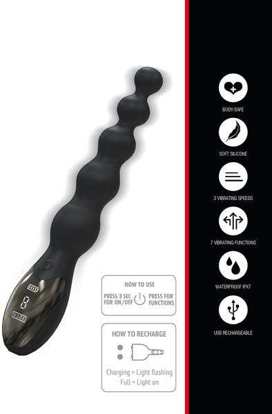 Beaded Anal Power Vibrator 24 cm - Anal-Vibrator 2