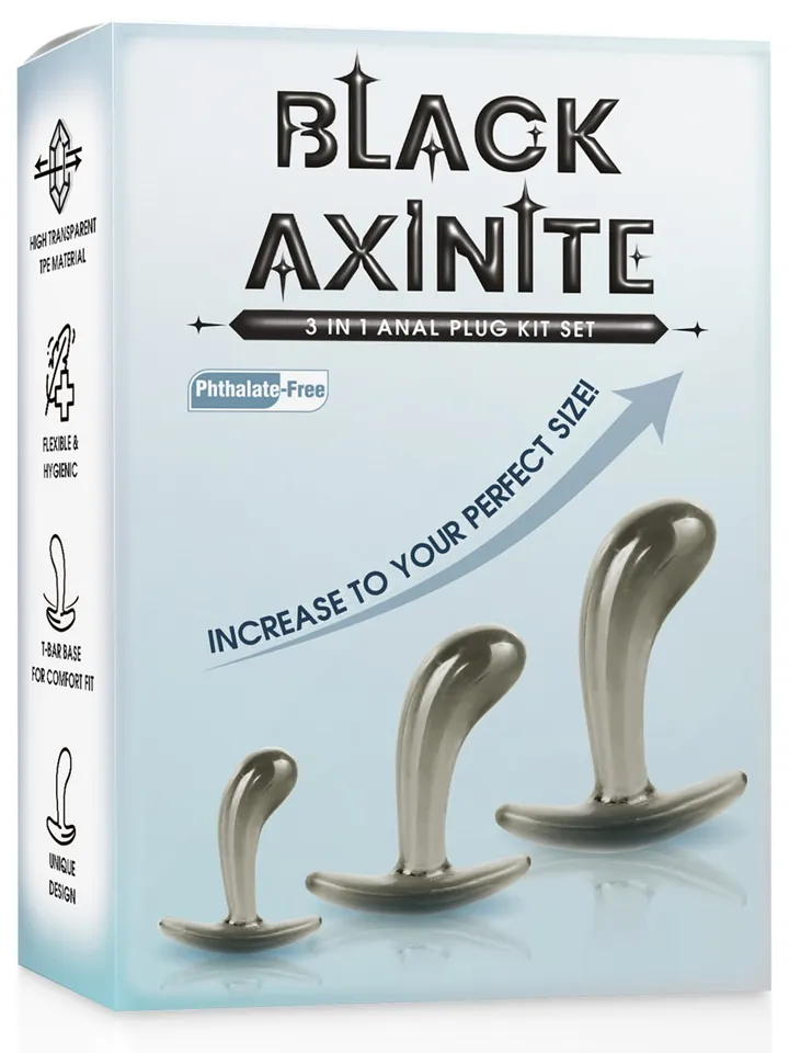 Black Axinite Anal Plug Set Smoke - Anal plug set 3