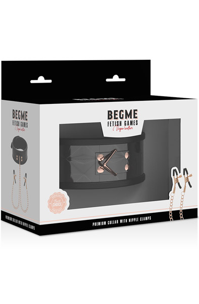 Black Edition Collar With Nipple Clamps - Halsbänder mit Brustklammern 3