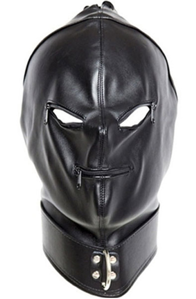 Black Strict Hood With Zip - BDSM Maske 1