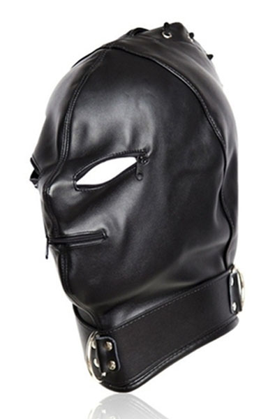 Black Strict Hood With Zip - BDSM Maske 2