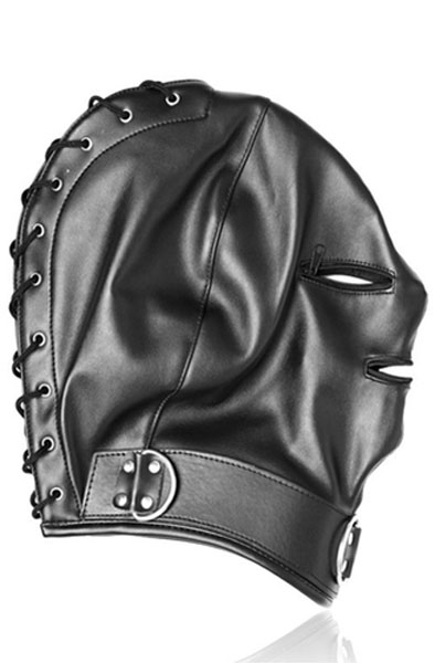 Black Strict Hood With Zip - BDSM Maske 4