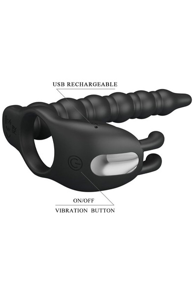 Blackney Penis Ring With Black Vibrator Plug - Vibrierender Penisring 4