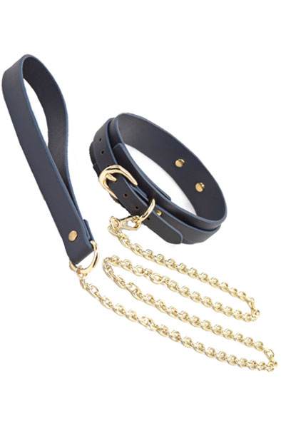 Bondage Couture Collar & Leash Blue - Bondage Halsband & Paar 1