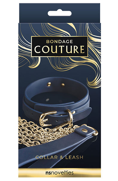 Bondage Couture Collar & Leash Blue - Bondage Halsband & Paar 2