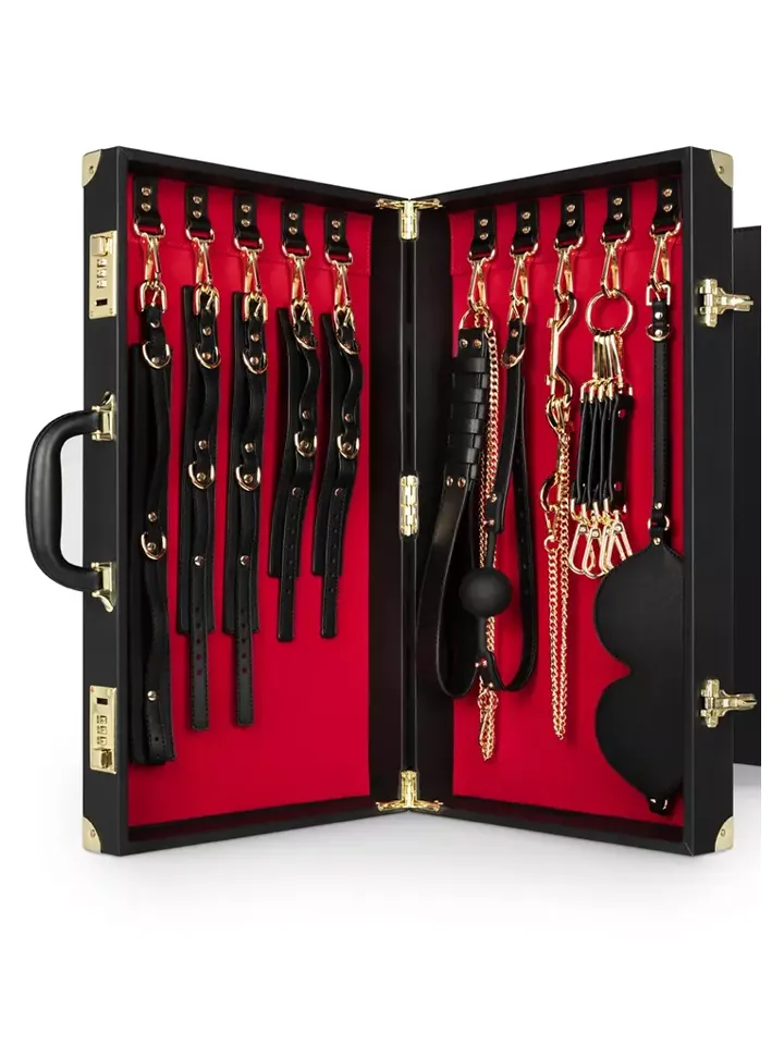 Bondage Suitcase 13-pcs PU Leather - Bondage kit 1 [full]