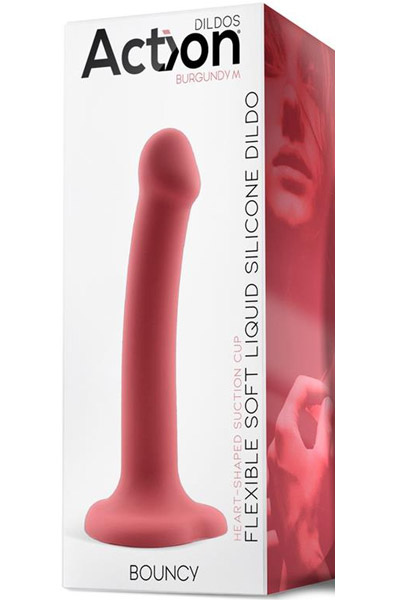 Bouncy Liquid Silicone Flexible Dildo Burgundy 18cm - Dildo 3