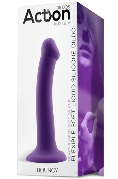 Bouncy Liquid Silicone Flexible Dildo Purple 18cm - Dildo 3