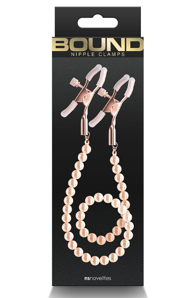 Bound Nipple Clamps D1 Rose Gold - Brustwarzenklammern mit Kette 2