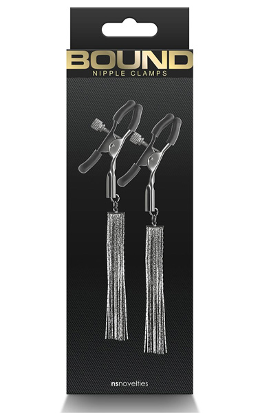 Bound Nipple Clamps D2 Gunmetal - Brustwarzenklammern 2