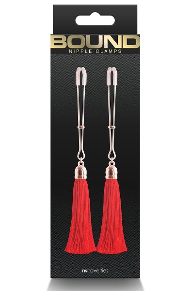 Bound Nipple Clamps T1 Red - Brustwarzenklammern 2
