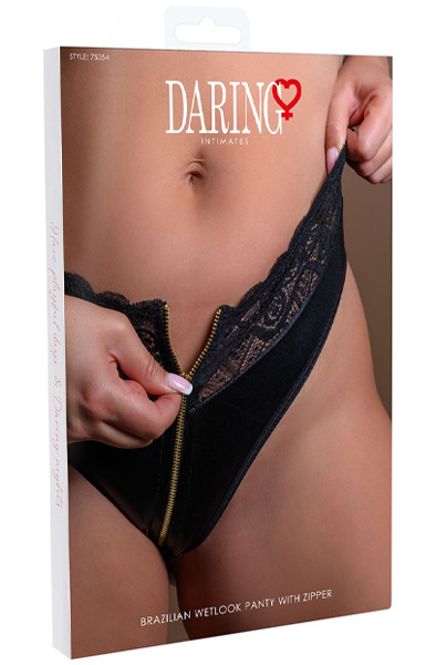 Brazilian Wetlook Zipper Panty - Panties 6