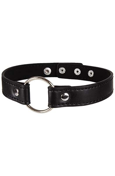Choker Halsband mit dekorativem Ring Schwarz - Halsband 1