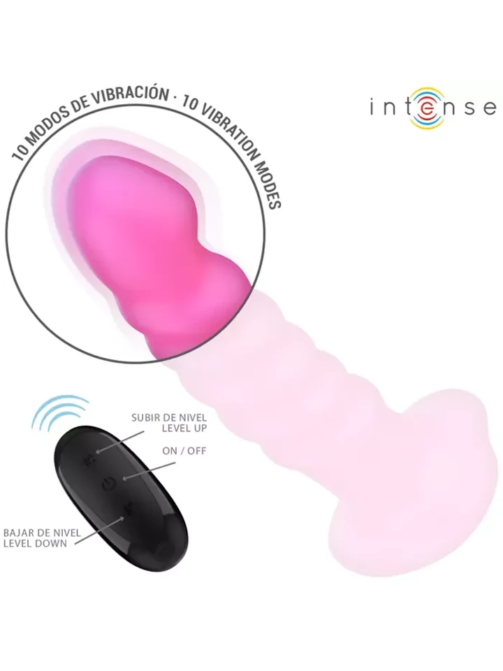 Cindy Spiral Vibrator Remote Pink 19 cm - Vibrating dildo 2