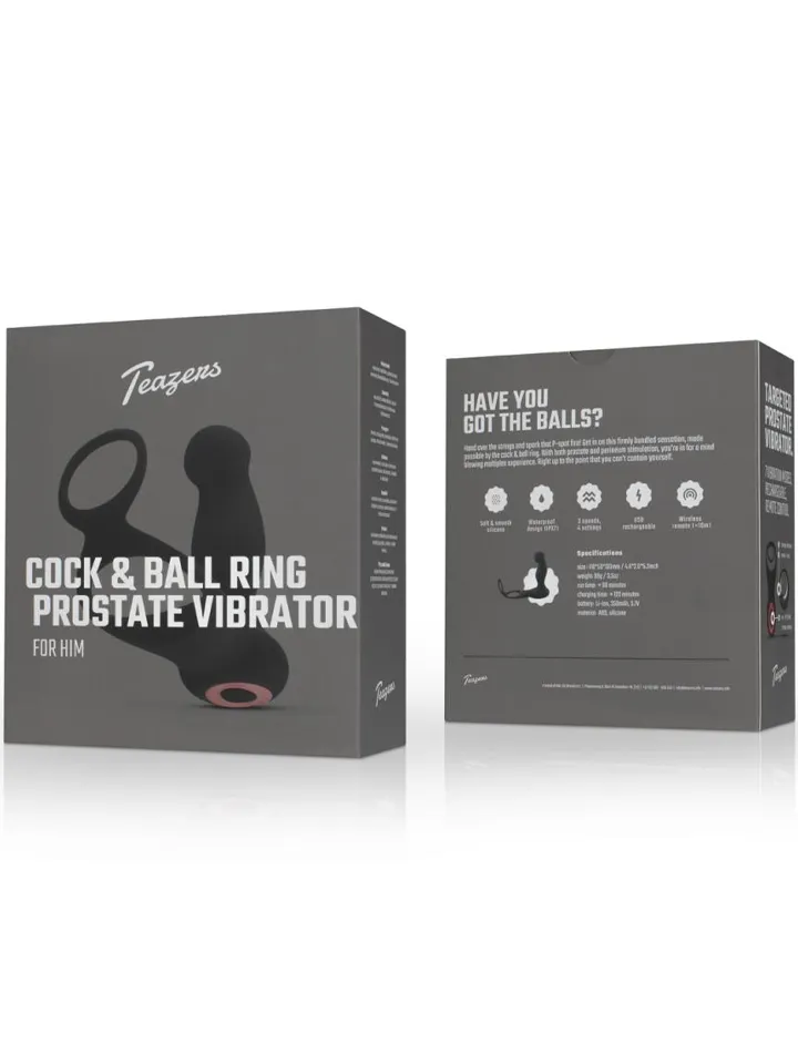 Cock & Ball Ring Prostate Vibrator With Remote - Prostate vibrator with penis ring 6