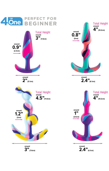 Colorful Silicone Butt Plug Training Set - Analplug 2