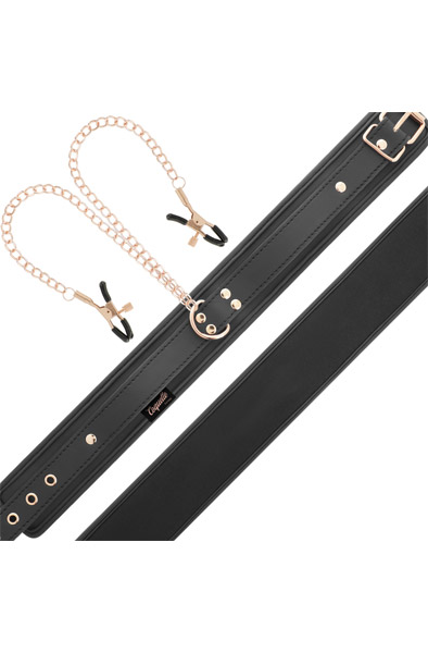 Coquette Fantasy Collar With Nipples Clamps - Halsbänder mit Brustklammern 2