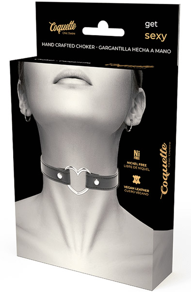 Coquette Hand Crafted Choker Heart - BDSM Choker 3