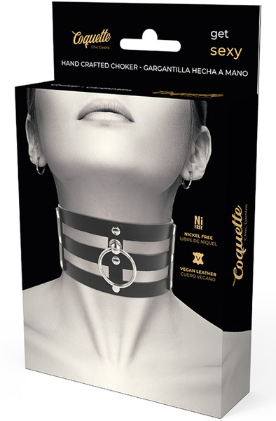 Coquette Hand Crafted Choker Vegan Leather Fetish - BDSM Choker 3