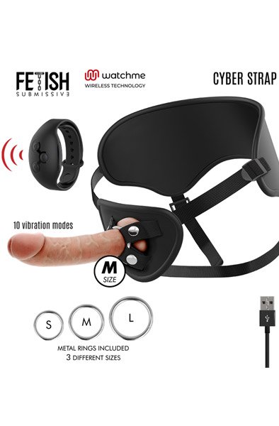 Cyber Strap Remote Control Harness 19,5 cm - Umschnalldildo mit Geschirr 1