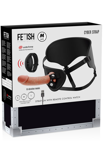 Cyber Strap Remote Control Harness 19,5 cm - Umschnalldildo mit Geschirr 3
