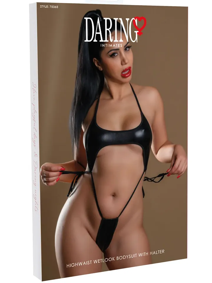 Daring Intimates Wetlook Bodysuit With Halter - Body & Playsuits 3