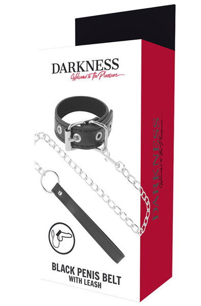 Darkness Penis Ring With Strap - Penis-Strecker mit Leine 2